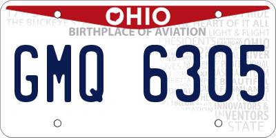 OH license plate GMQ6305