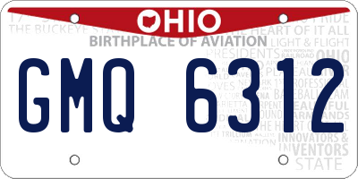 OH license plate GMQ6312