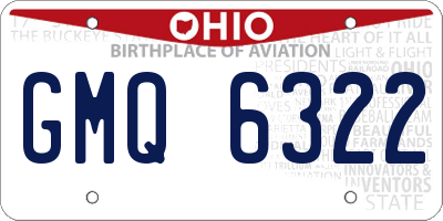 OH license plate GMQ6322
