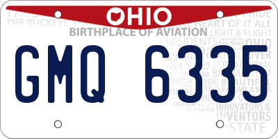 OH license plate GMQ6335