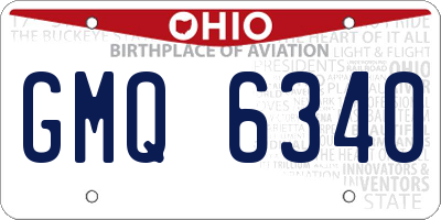 OH license plate GMQ6340
