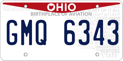 OH license plate GMQ6343