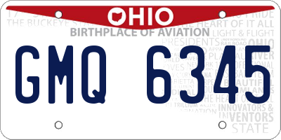 OH license plate GMQ6345