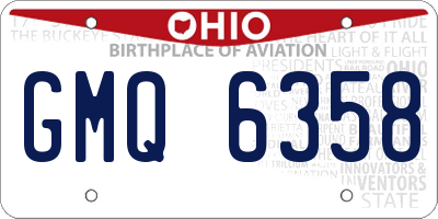 OH license plate GMQ6358