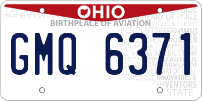 OH license plate GMQ6371