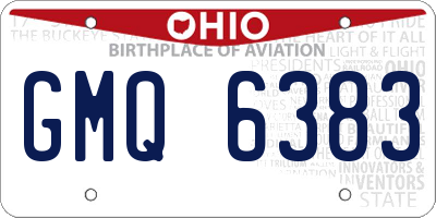 OH license plate GMQ6383