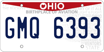 OH license plate GMQ6393