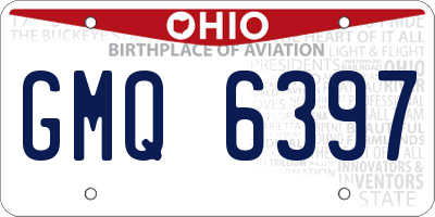 OH license plate GMQ6397