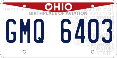 OH license plate GMQ6403