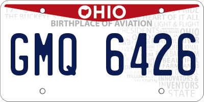 OH license plate GMQ6426