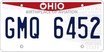 OH license plate GMQ6452