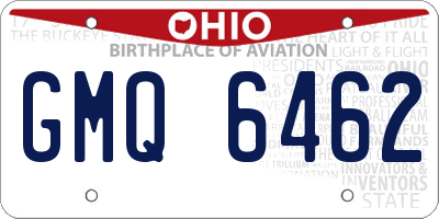 OH license plate GMQ6462