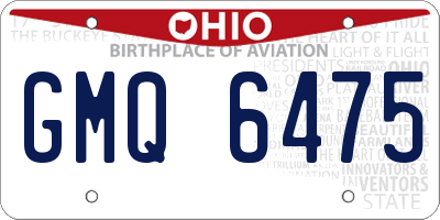OH license plate GMQ6475