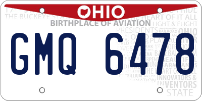 OH license plate GMQ6478