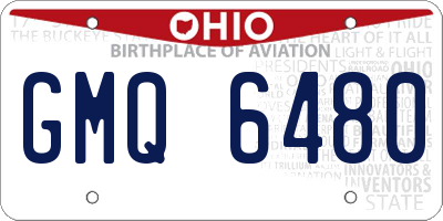 OH license plate GMQ6480