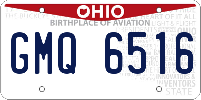 OH license plate GMQ6516