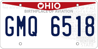 OH license plate GMQ6518