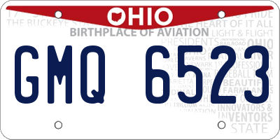 OH license plate GMQ6523