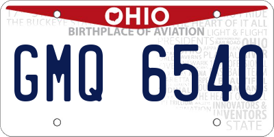OH license plate GMQ6540