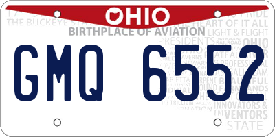 OH license plate GMQ6552