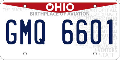 OH license plate GMQ6601