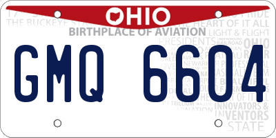 OH license plate GMQ6604