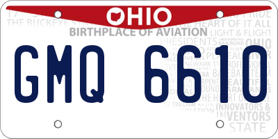 OH license plate GMQ6610