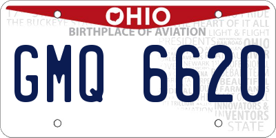 OH license plate GMQ6620