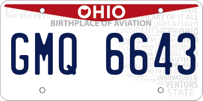OH license plate GMQ6643