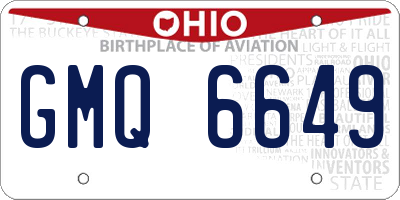 OH license plate GMQ6649