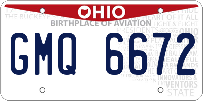 OH license plate GMQ6672