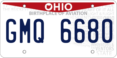 OH license plate GMQ6680