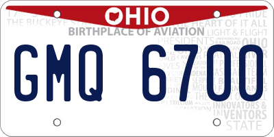 OH license plate GMQ6700