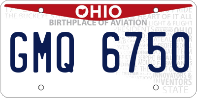 OH license plate GMQ6750
