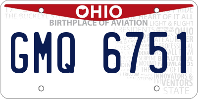 OH license plate GMQ6751
