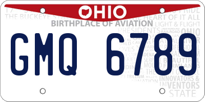 OH license plate GMQ6789