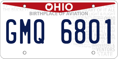 OH license plate GMQ6801