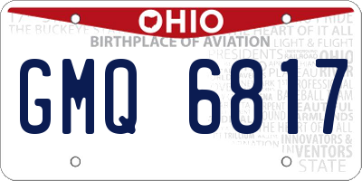 OH license plate GMQ6817