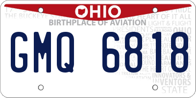 OH license plate GMQ6818