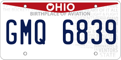 OH license plate GMQ6839