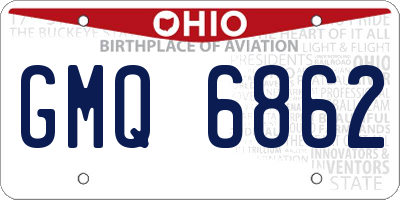 OH license plate GMQ6862