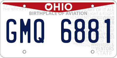 OH license plate GMQ6881