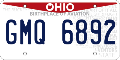 OH license plate GMQ6892