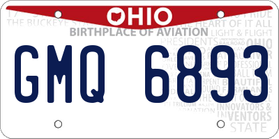 OH license plate GMQ6893