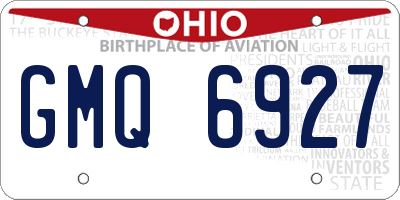 OH license plate GMQ6927
