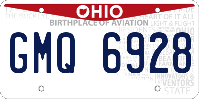 OH license plate GMQ6928
