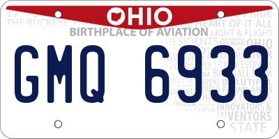 OH license plate GMQ6933
