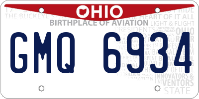 OH license plate GMQ6934