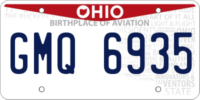 OH license plate GMQ6935