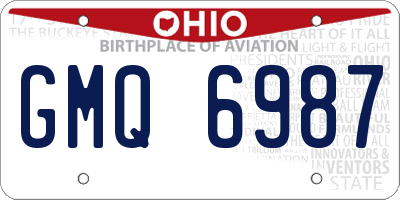 OH license plate GMQ6987